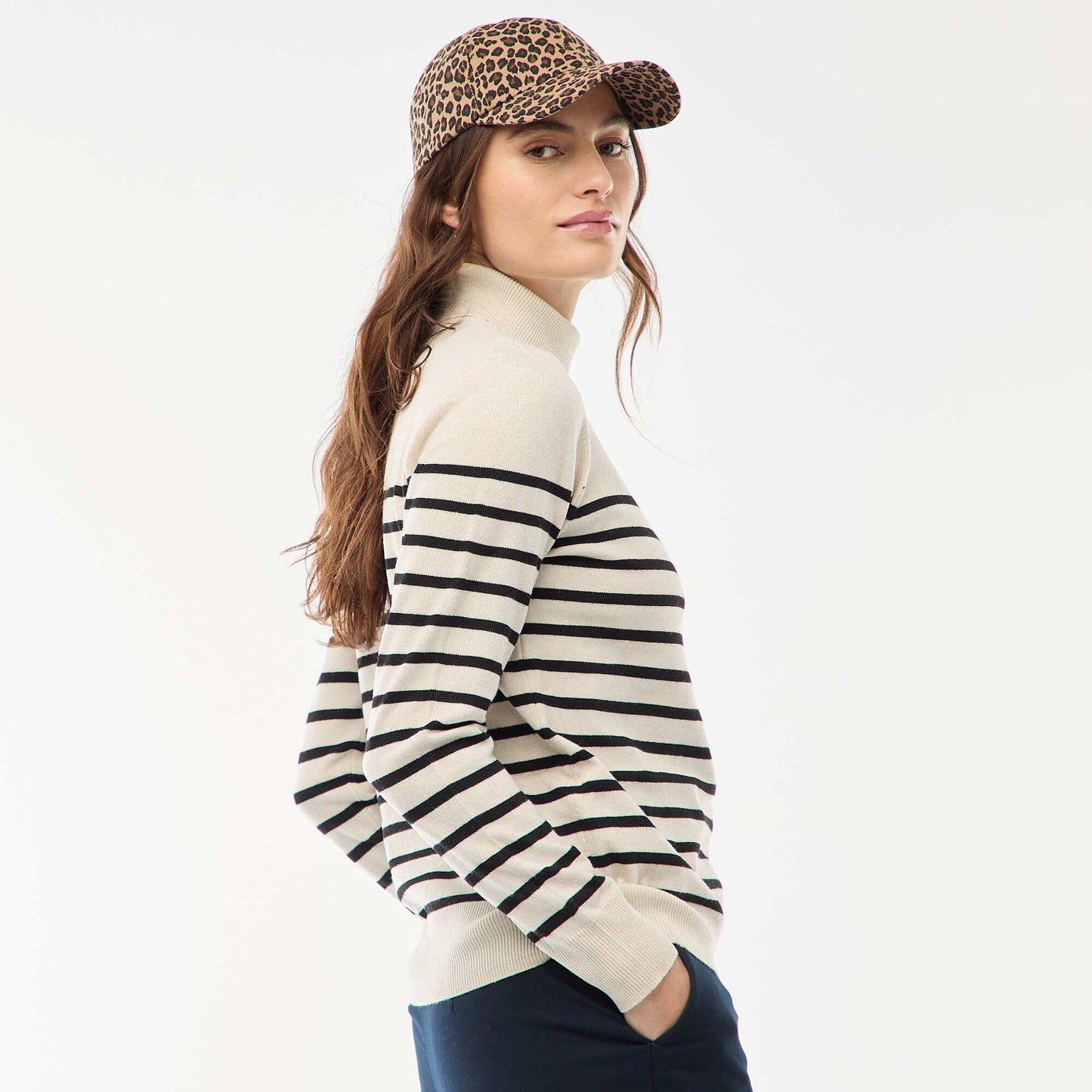 Pull col roulé uni BEIGE