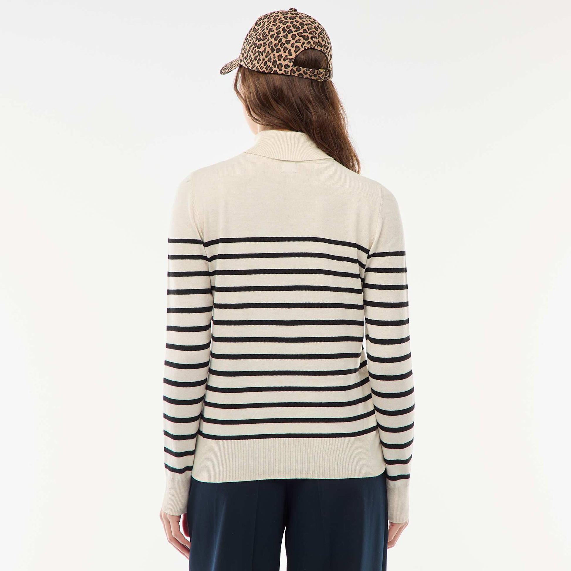 Pull col roulé uni BEIGE