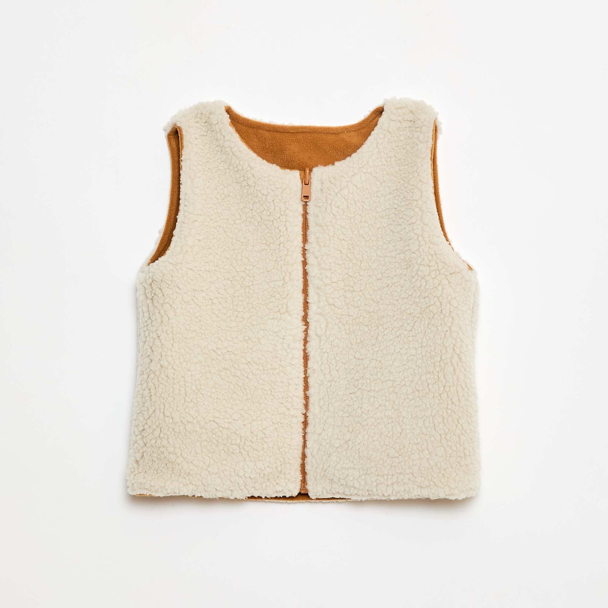 Sweat sans manches réversible MARRON