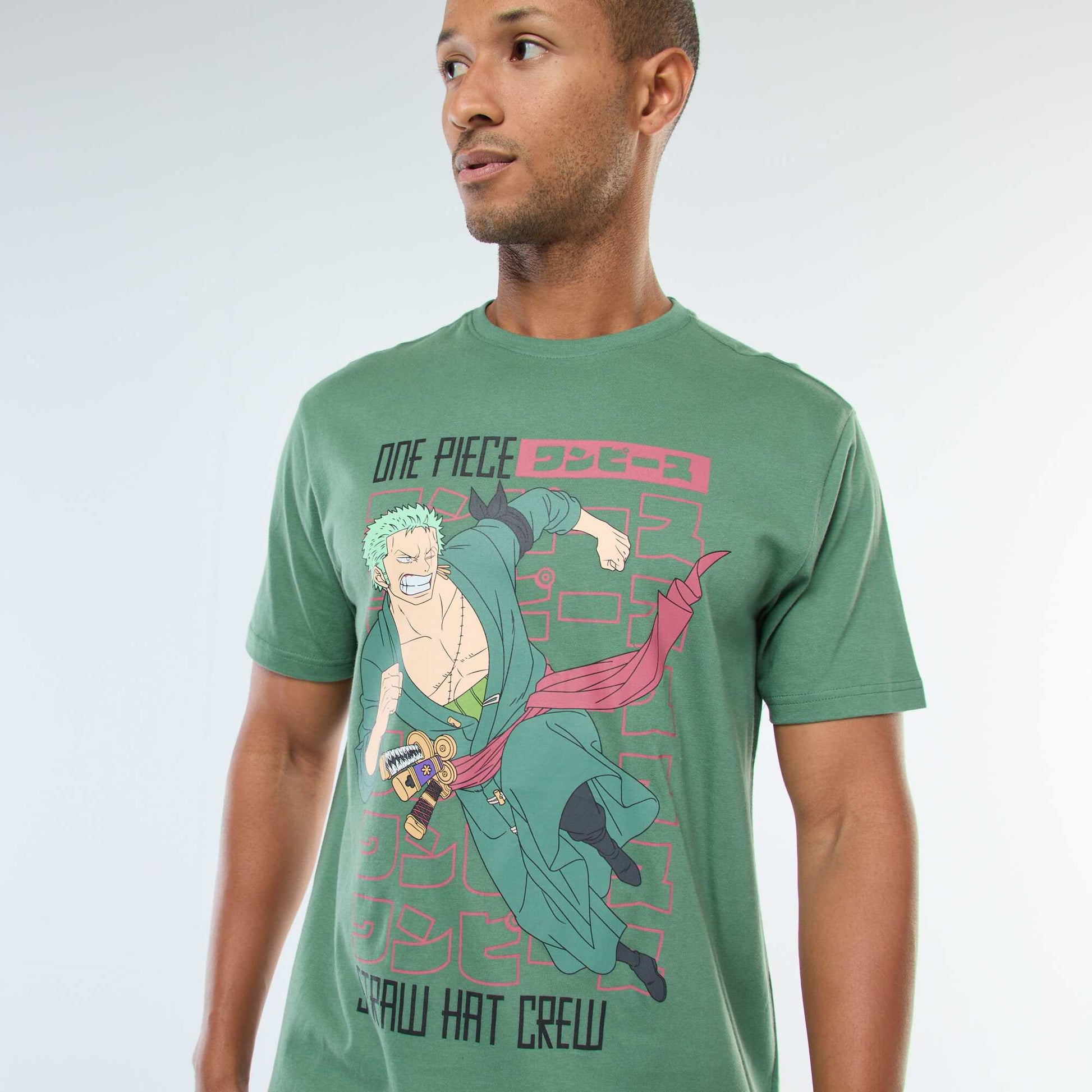 T-shirt imprimé 'One Piece' à manches courtes VERT