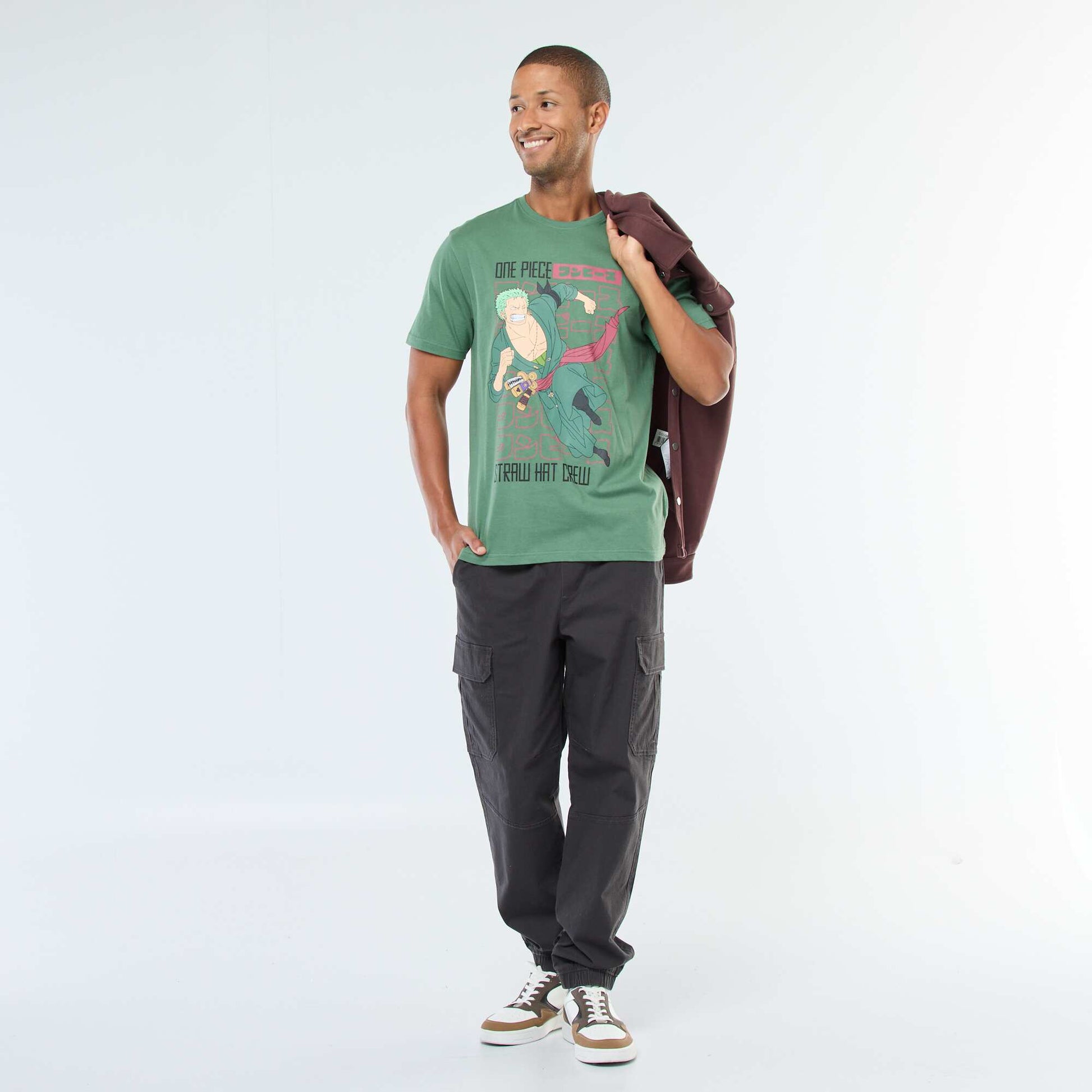 T-shirt imprimé 'One Piece' à manches courtes VERT