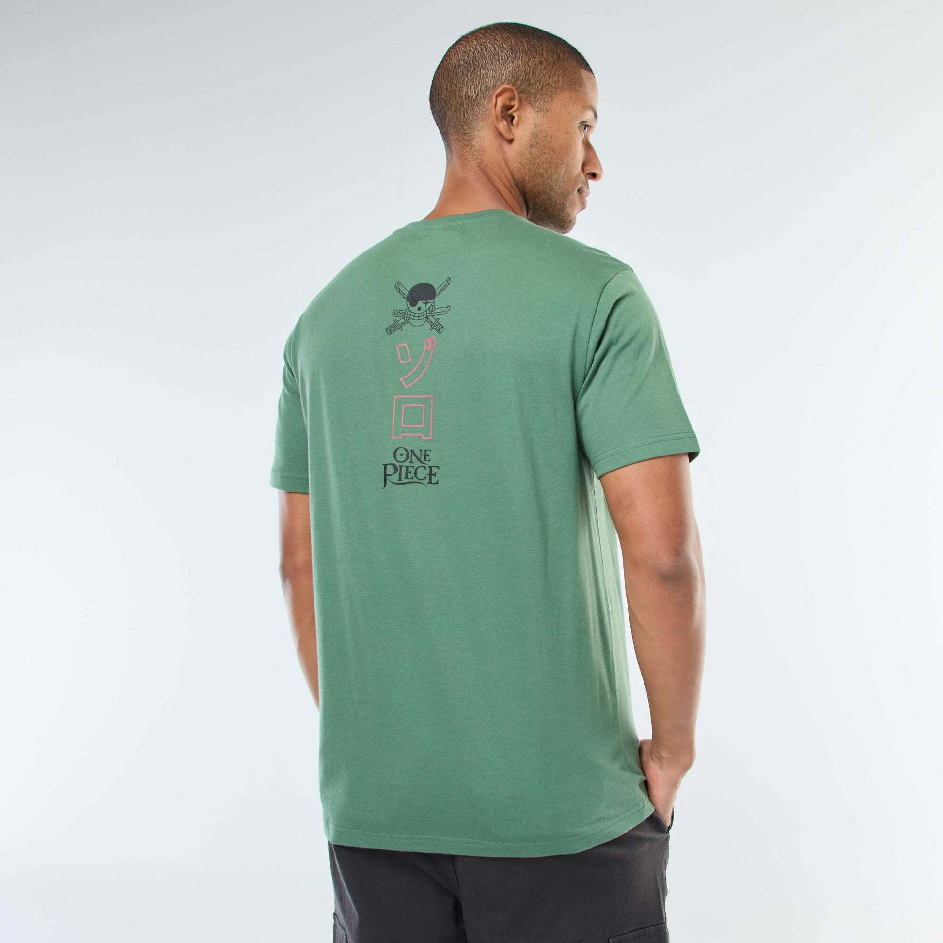 T-shirt imprimé 'One Piece' à manches courtes VERT