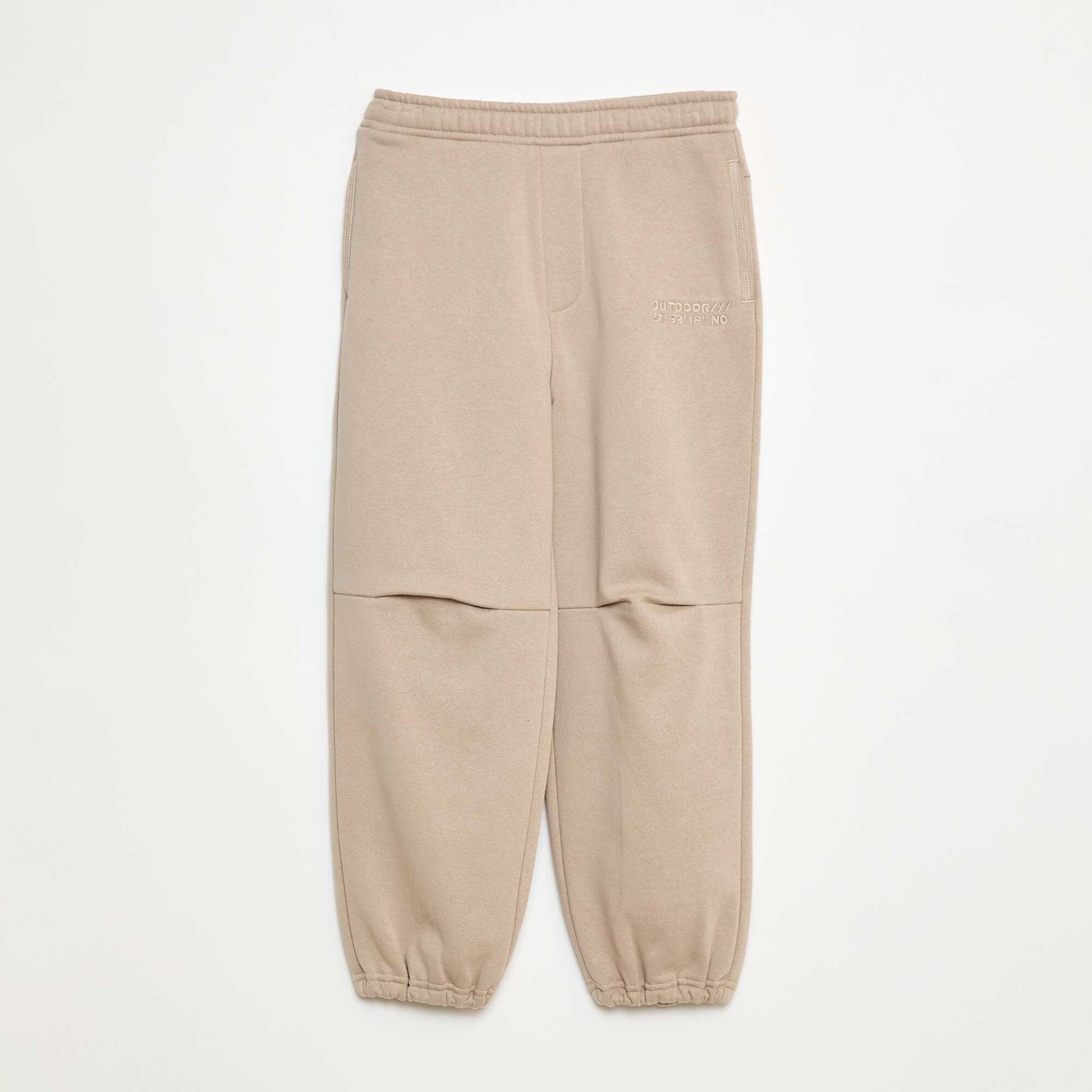 Pantalon jogging avec inscription brodée BEIGE