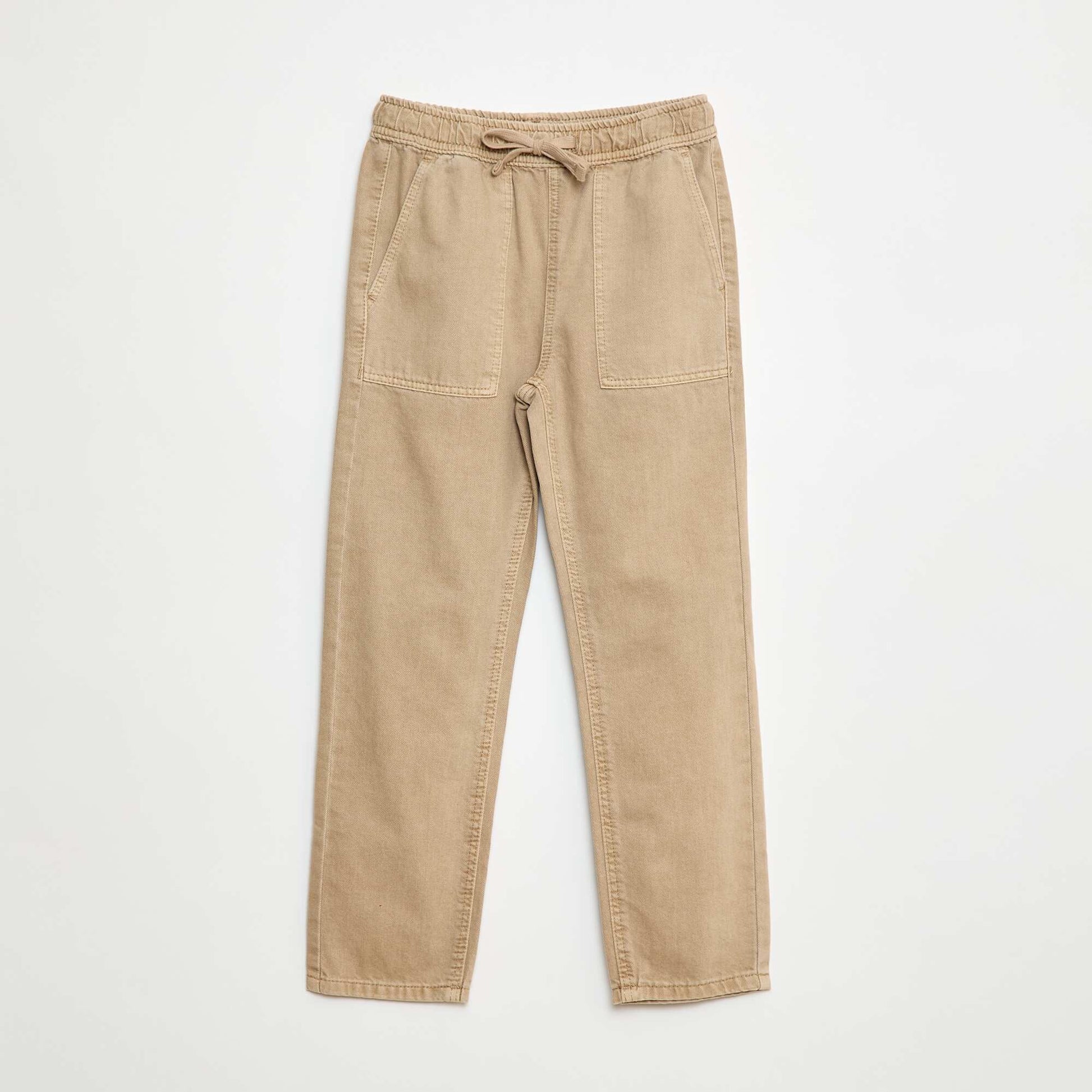 Jean à taille élastiquée BEIGE