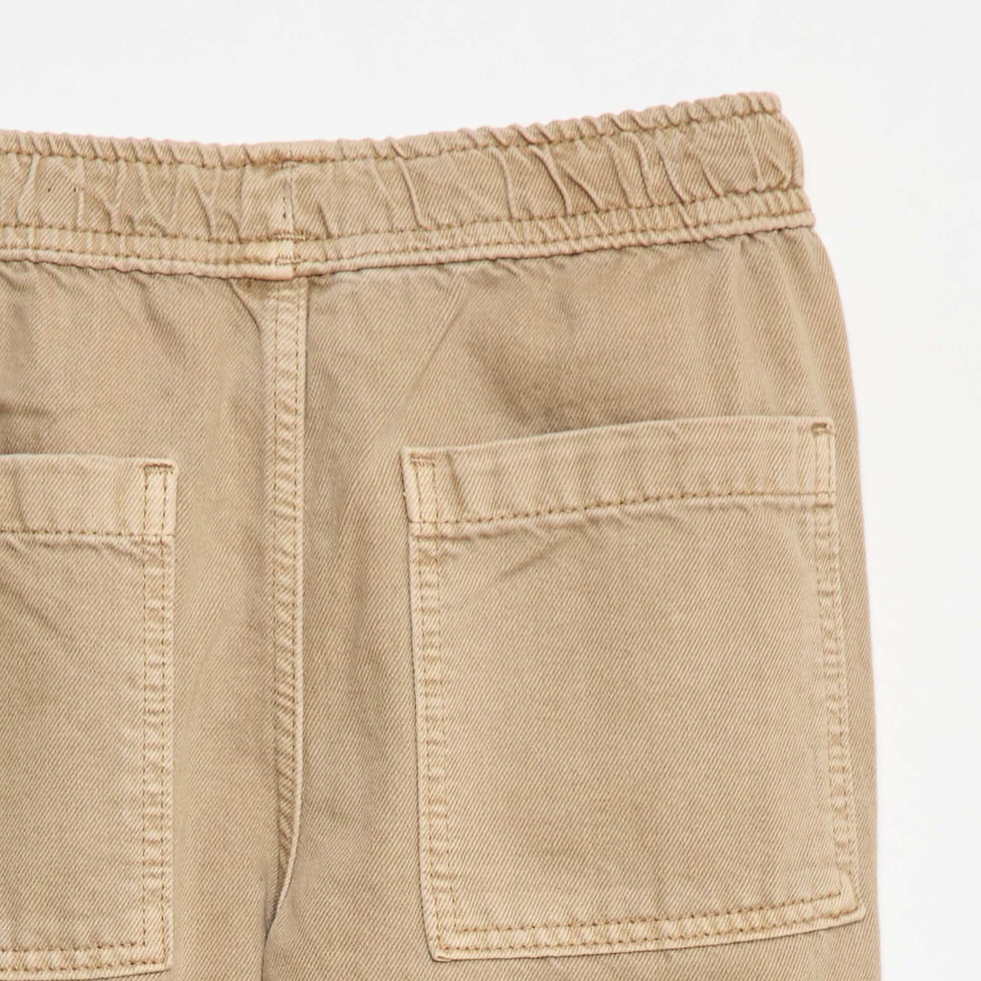 Jean à taille élastiquée BEIGE