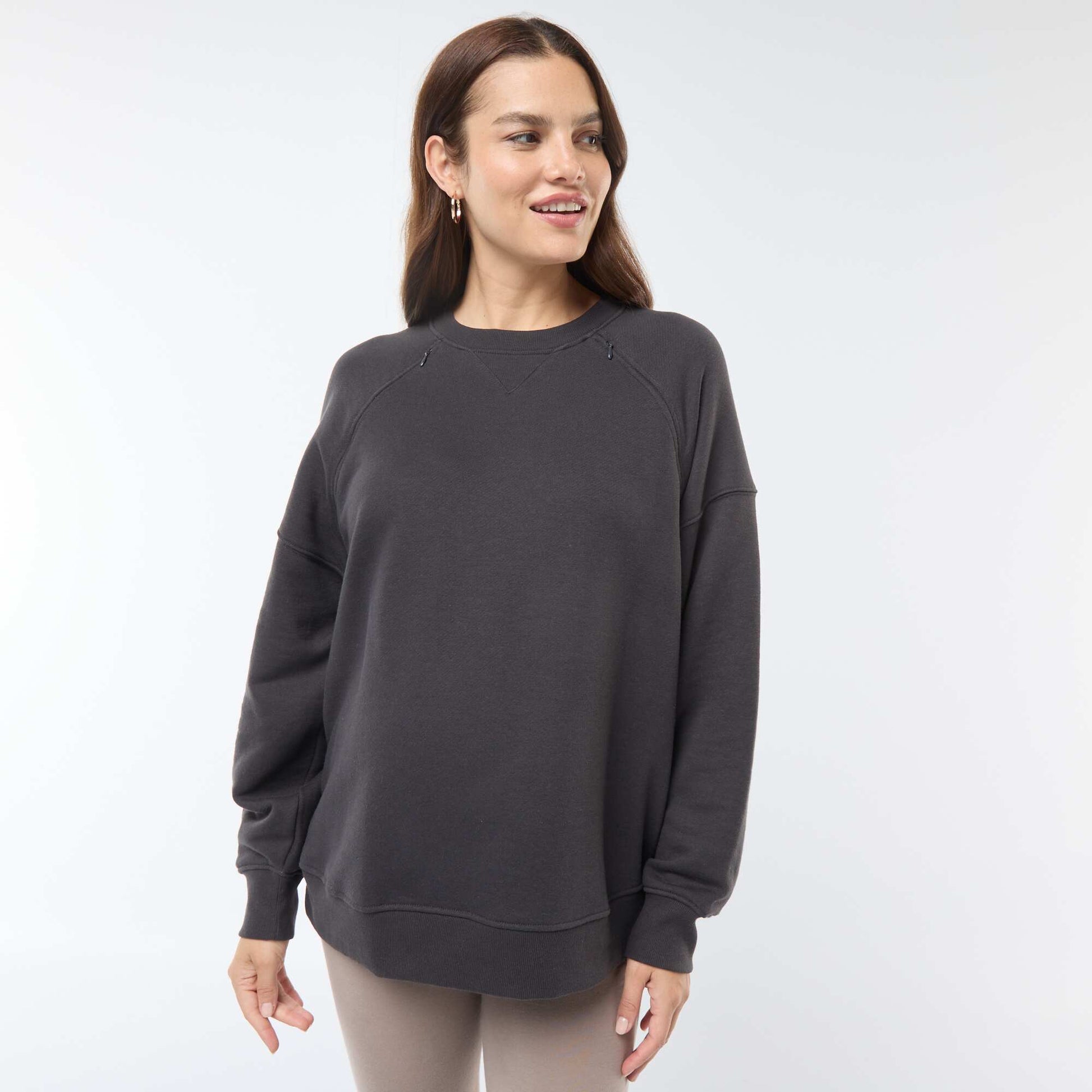 Sweat d'allaitement en molleton NOIR