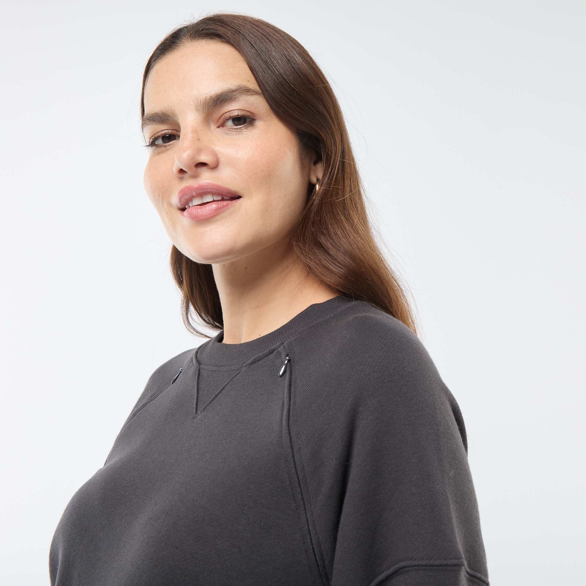 Sweat d'allaitement en molleton NOIR