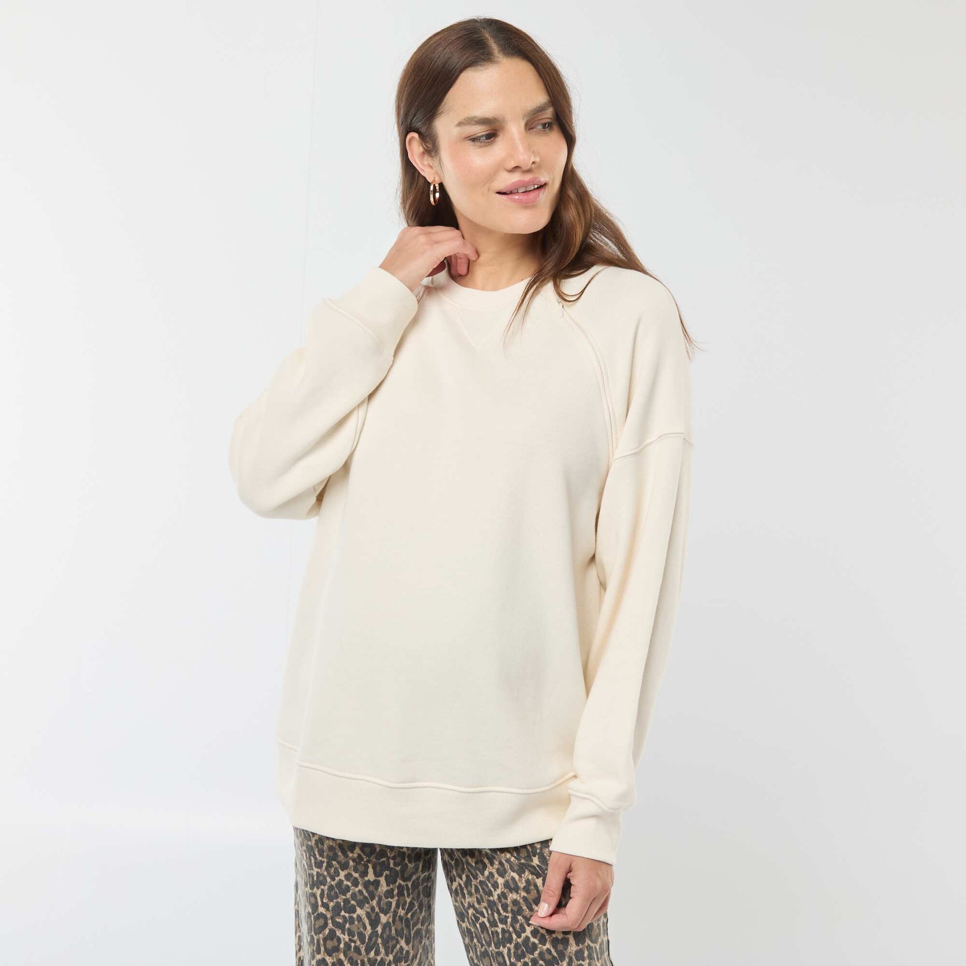 Sweat d'allaitement en molleton BLANC