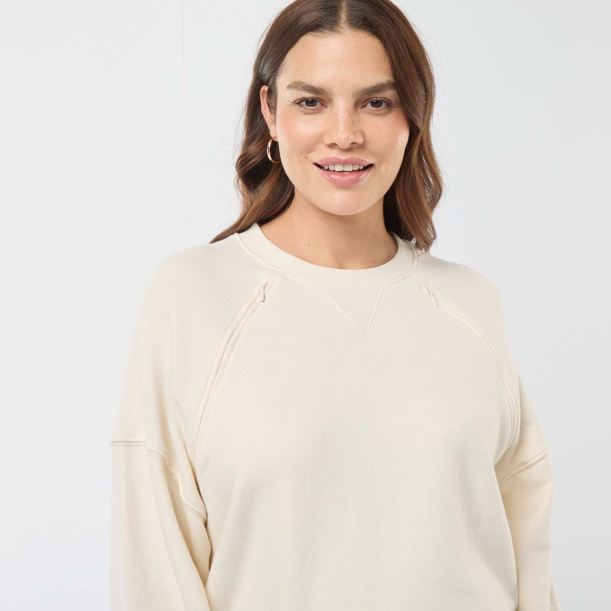 Sweat d'allaitement en molleton BLANC