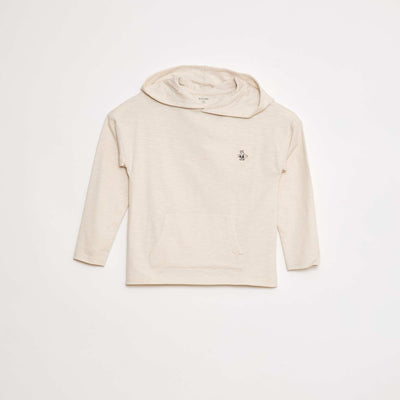 T-shirt à capuche à manches longues BLANC