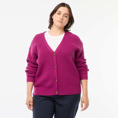 Gilet cardigan en maille côtelée VIOLET