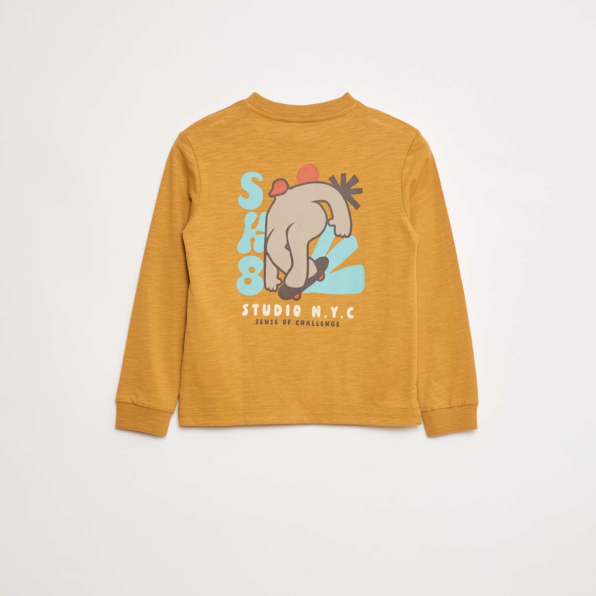 T-shirt loose imprimé skate JAUNE