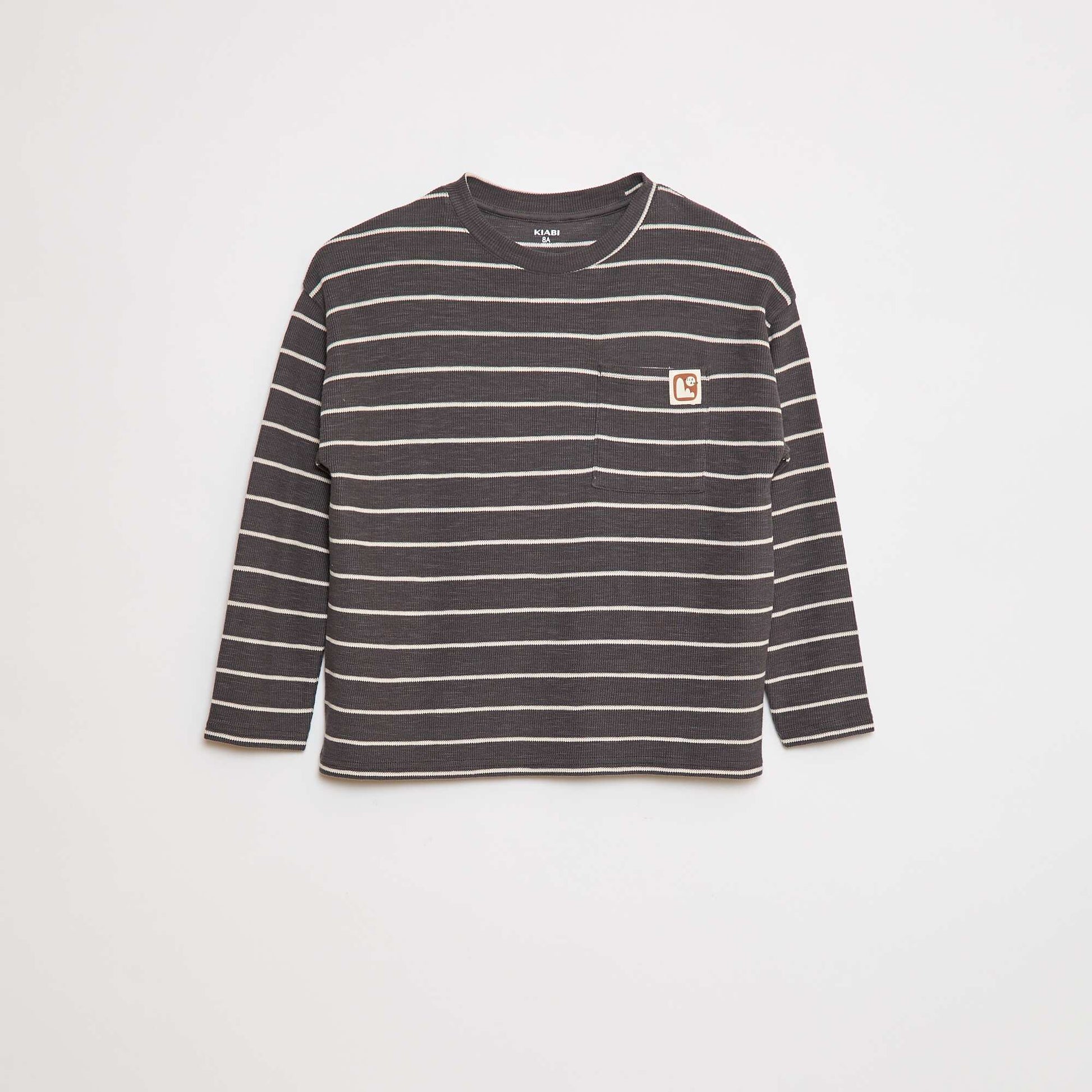 T-shirt en maille à rayures GRIS