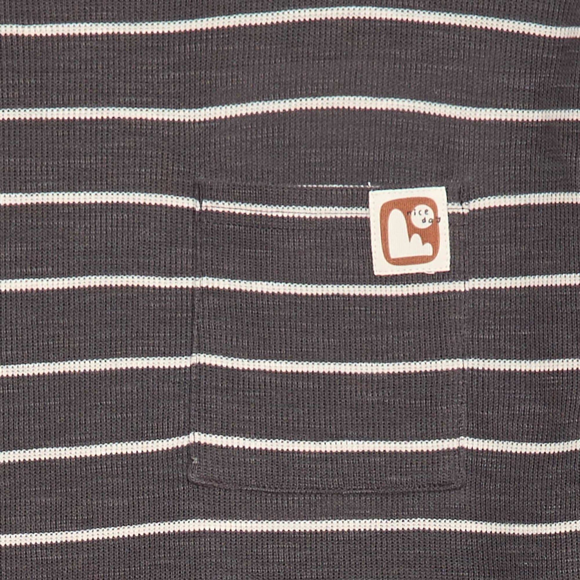 T-shirt en maille à rayures GRIS
