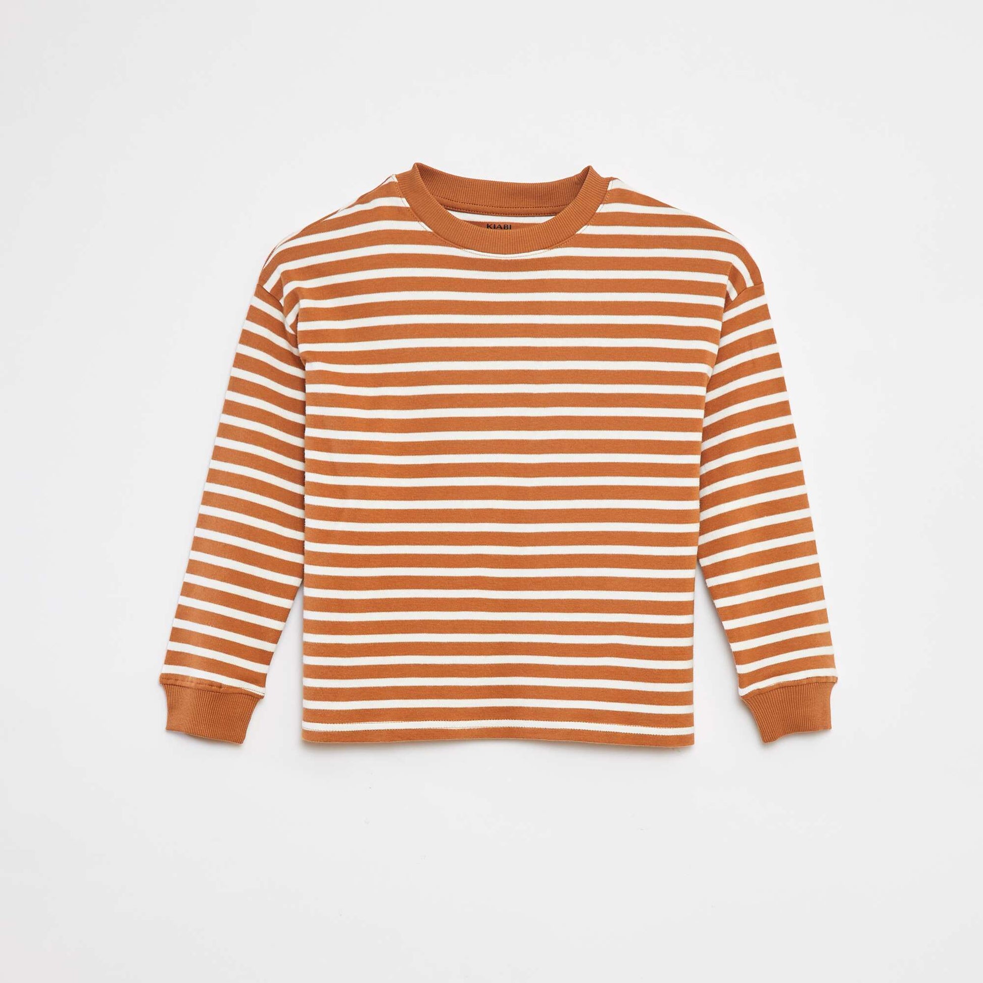 Pull en maille avec motif rayé all over BEIGE