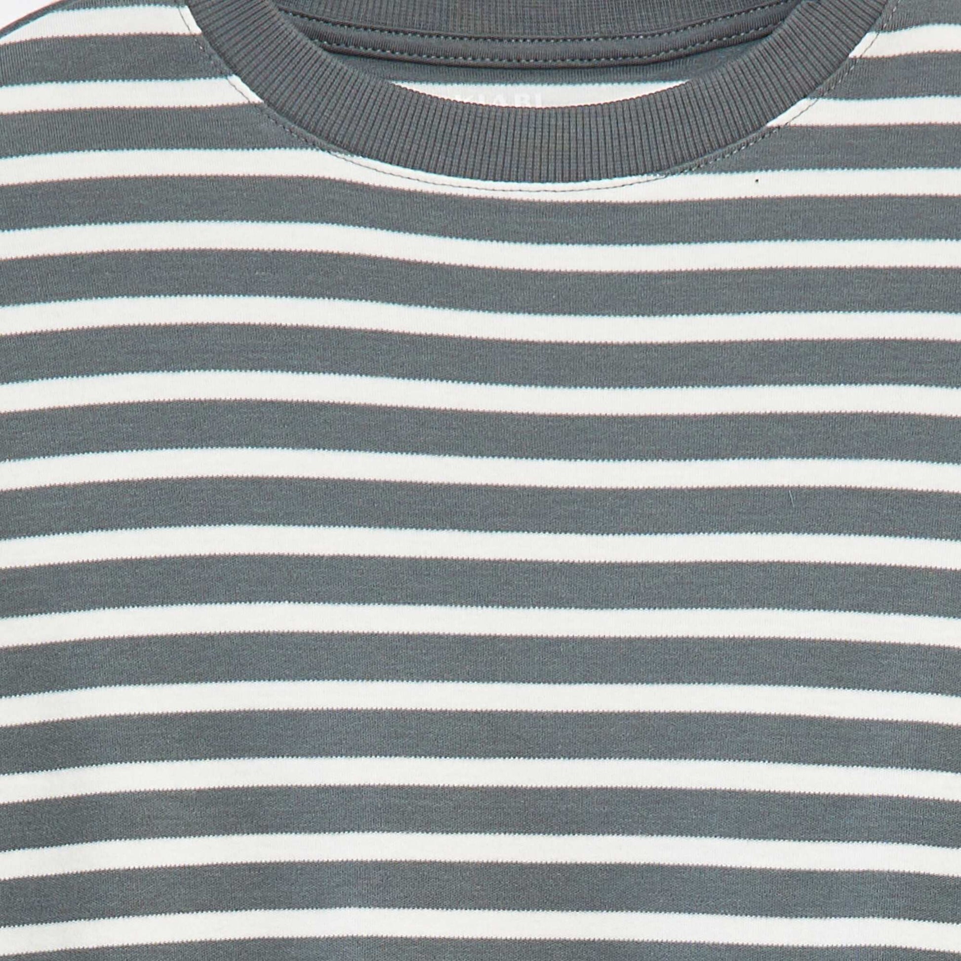 T-shirt à manches longues rayé KAKI