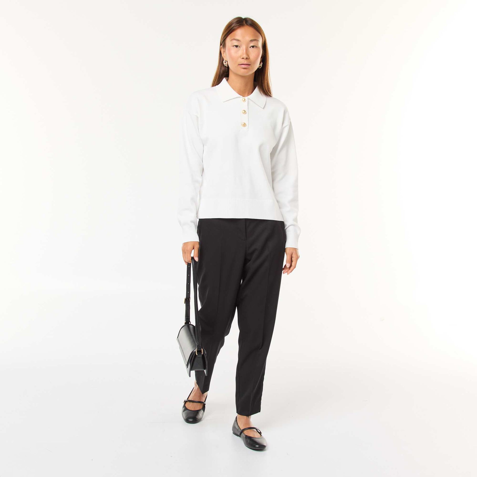 Pantalon droit taille haute NOIR