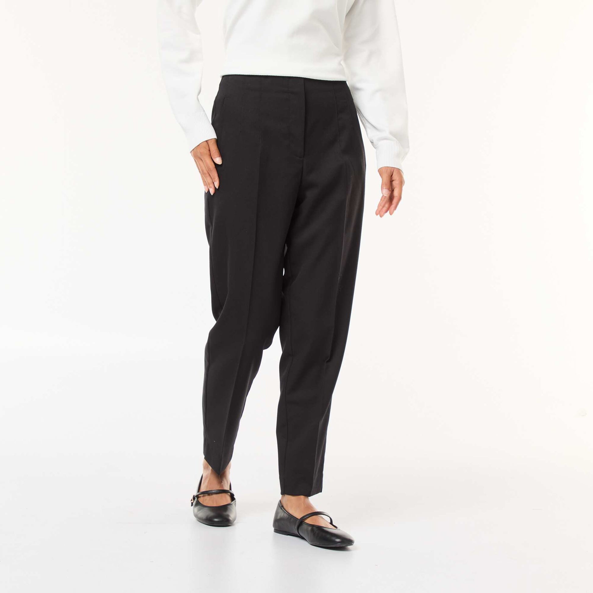 Pantalon droit taille haute NOIR