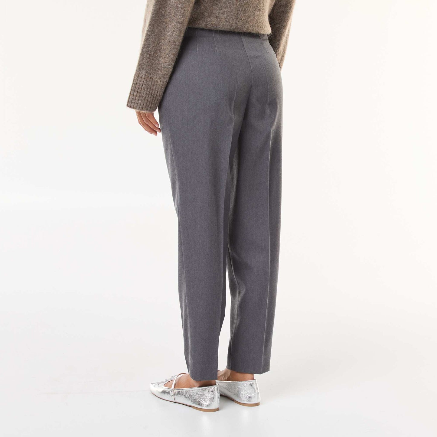 Pantalon droit taille haute GRIS