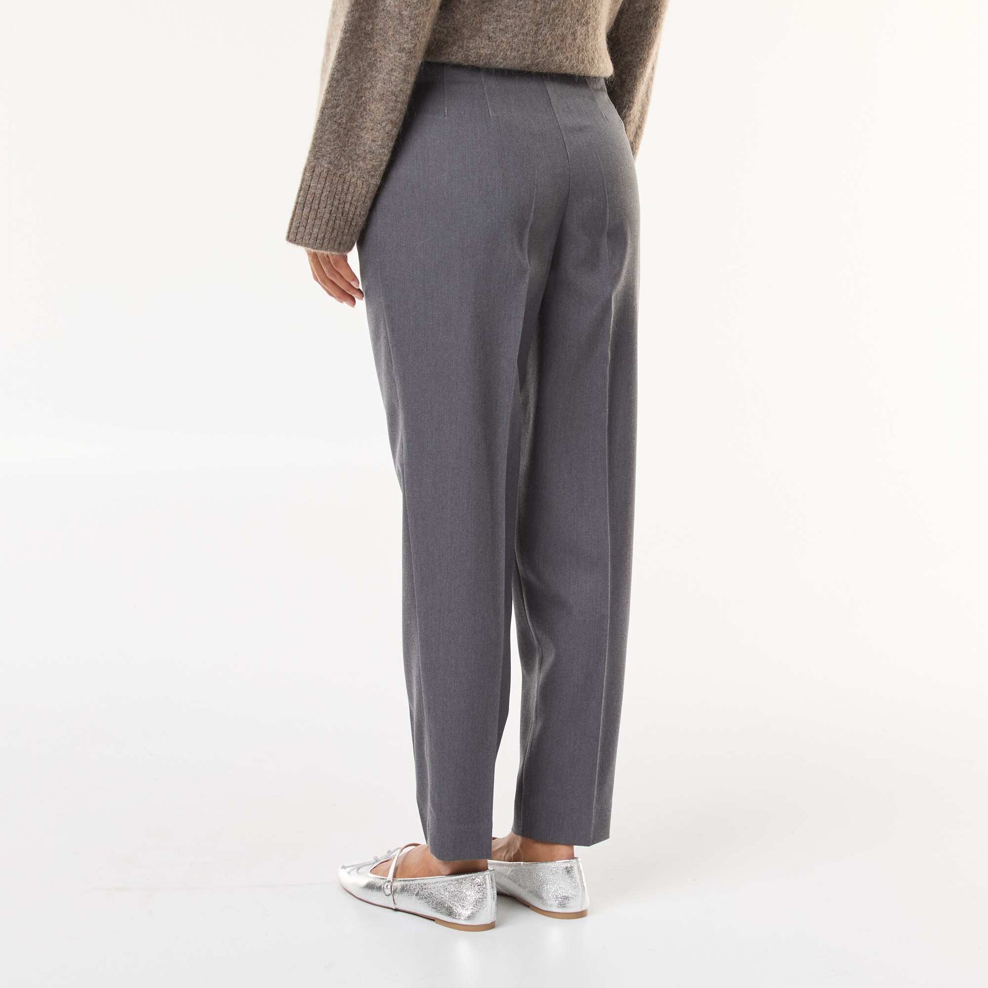 Pantalon droit taille haute GRIS