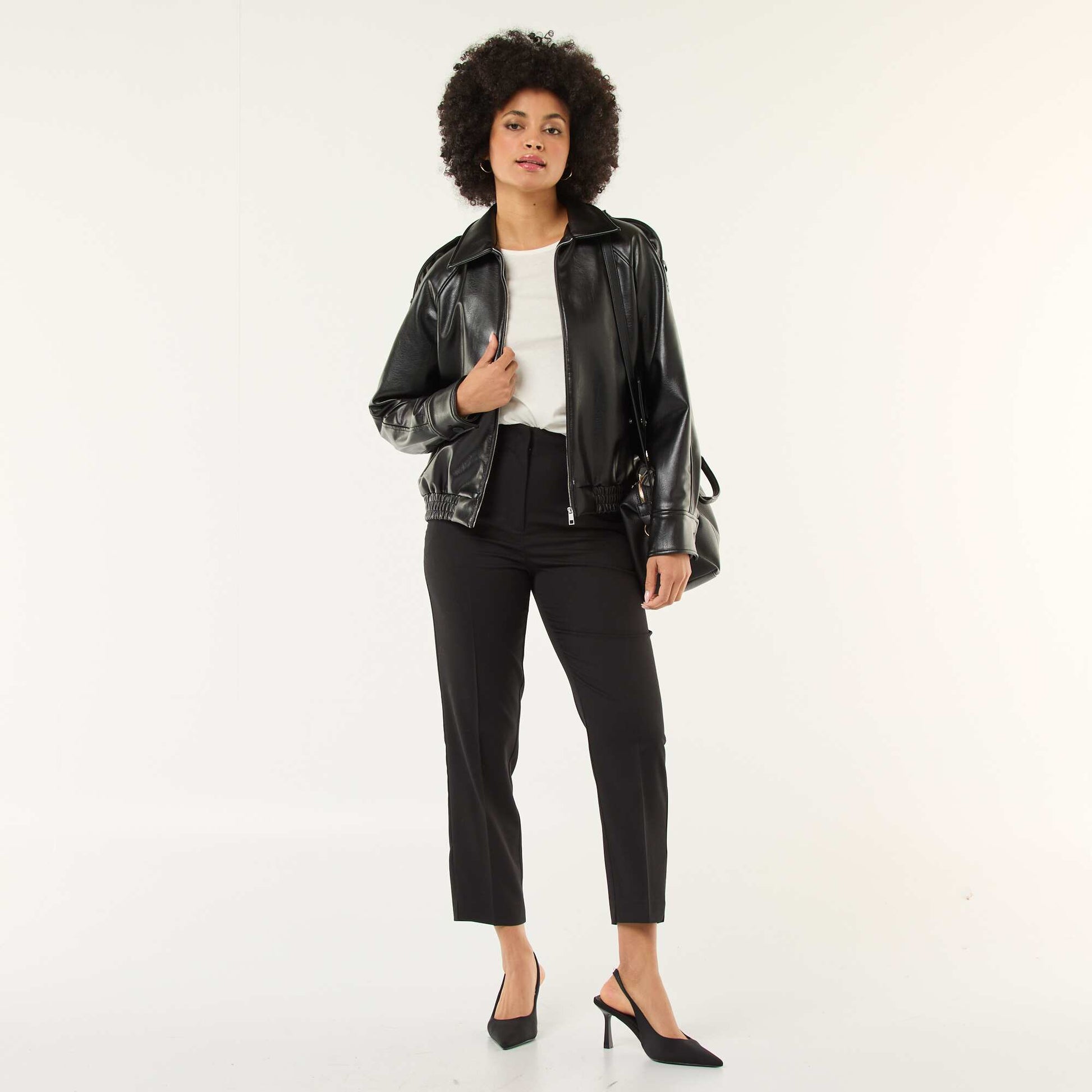 Pantalon droit taille haute NOIR