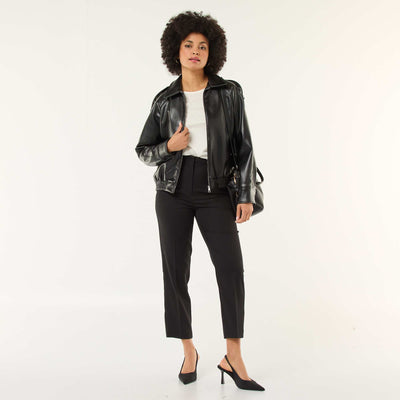 Pantalon droit taille haute NOIR