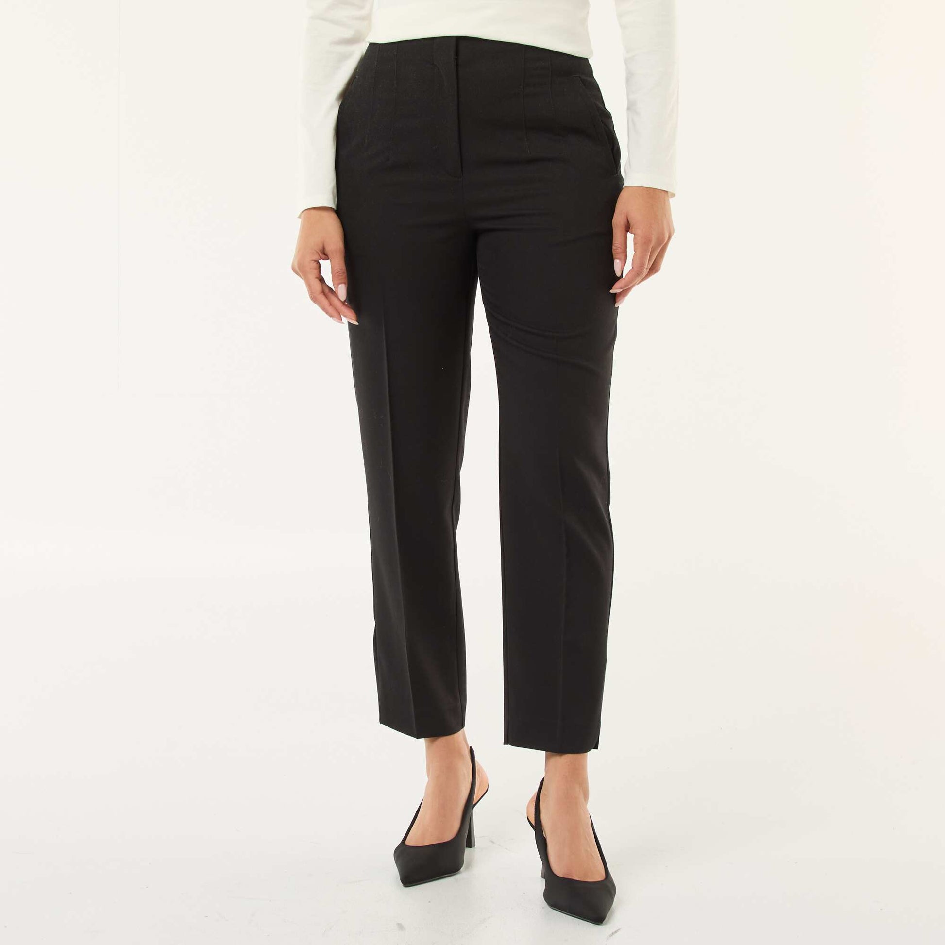 Pantalon droit taille haute NOIR