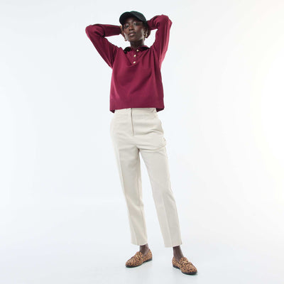 Pantalon droit taille haute GRIS