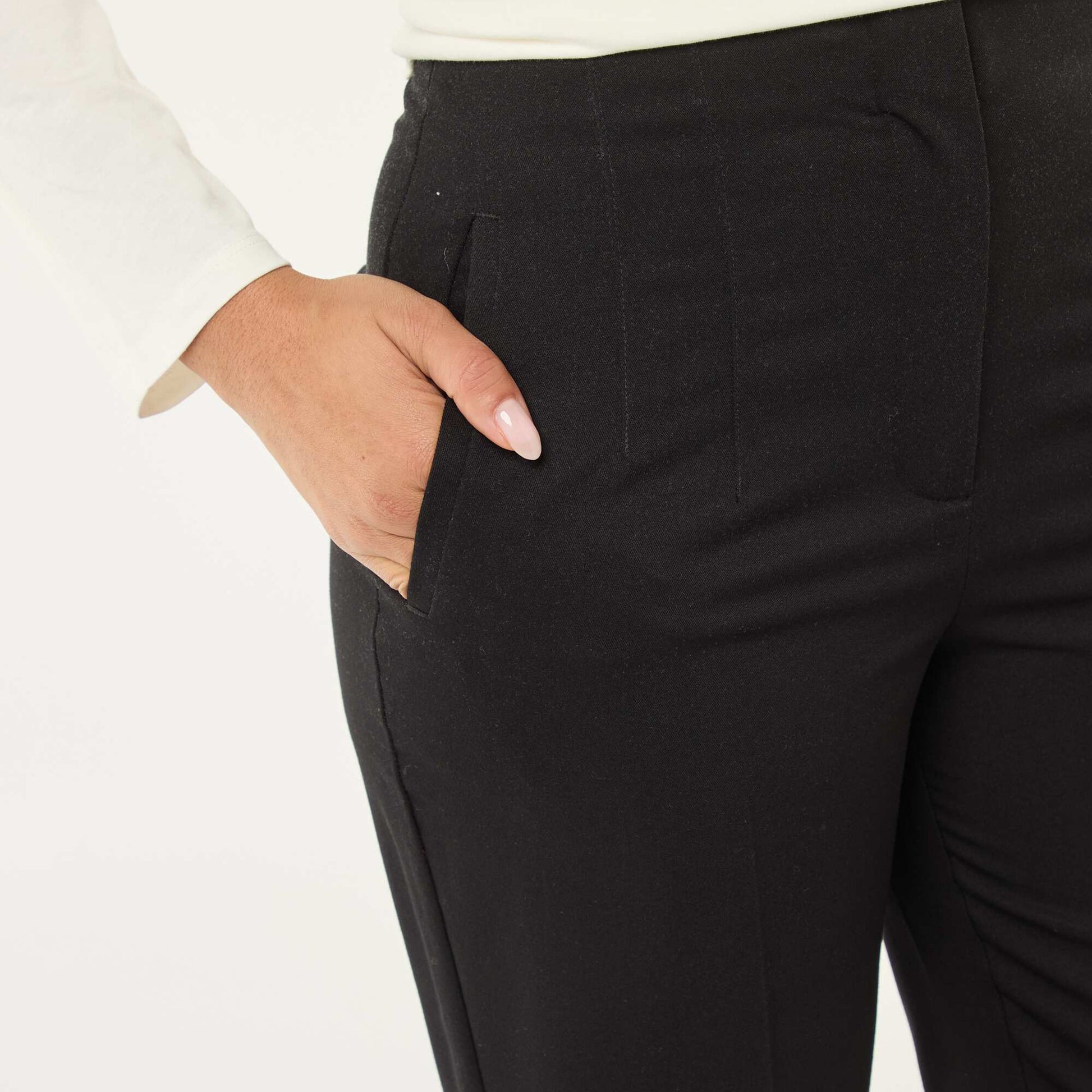 Pantalon droit taille haute NOIR