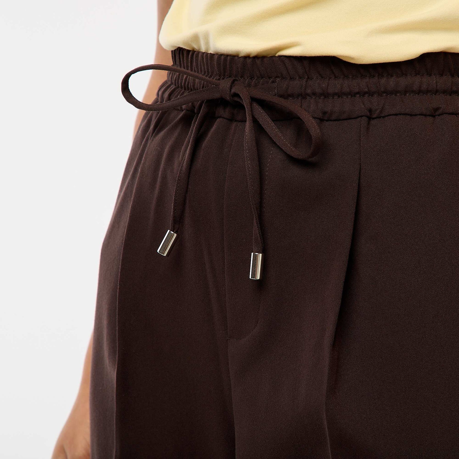 Pantalon type jogger uni MARRON