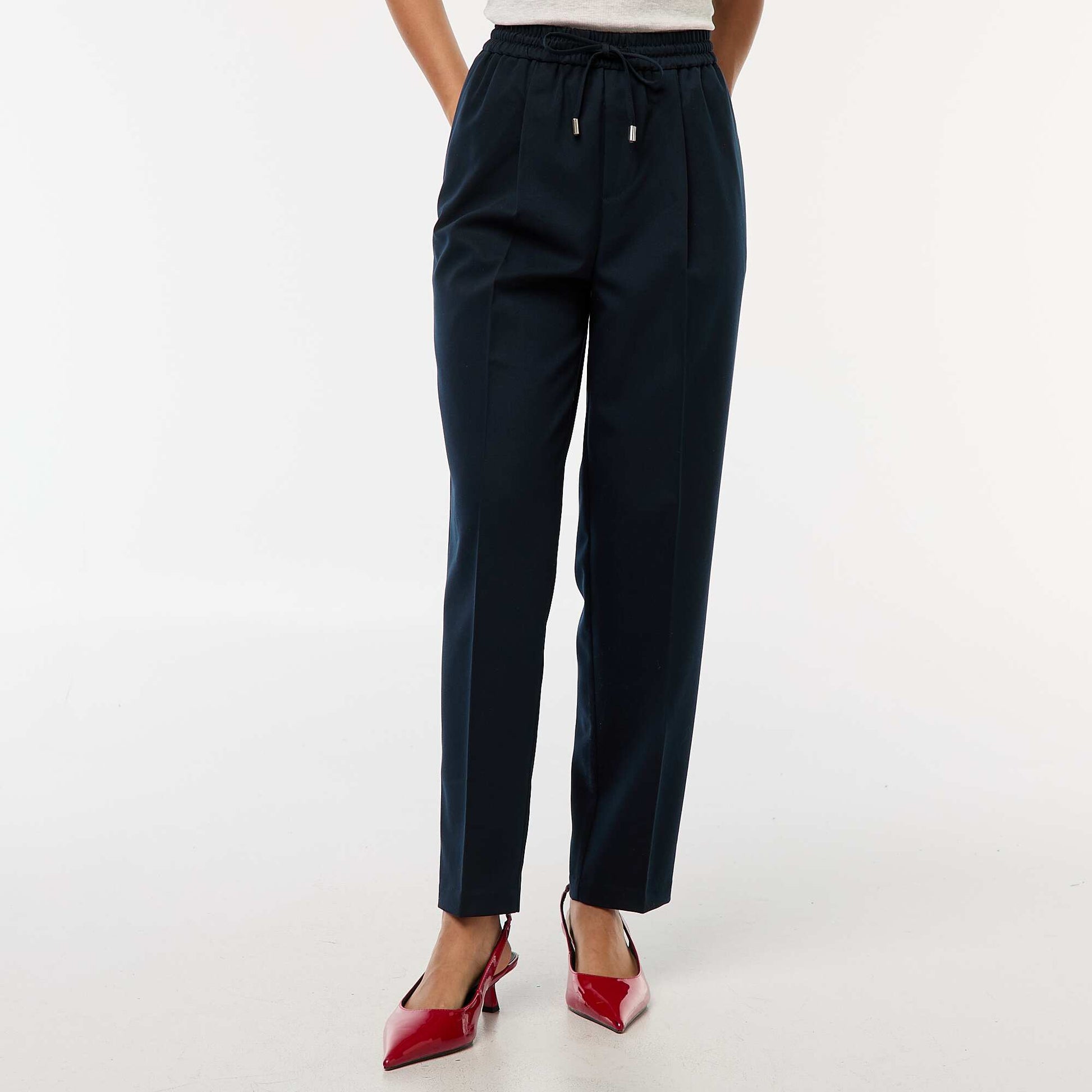 Pantalon type jogger uni BLEU