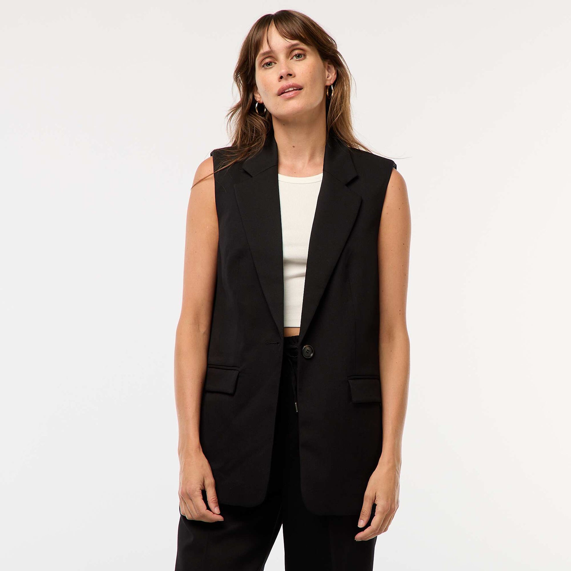 Veste de costume sans manches NOIR