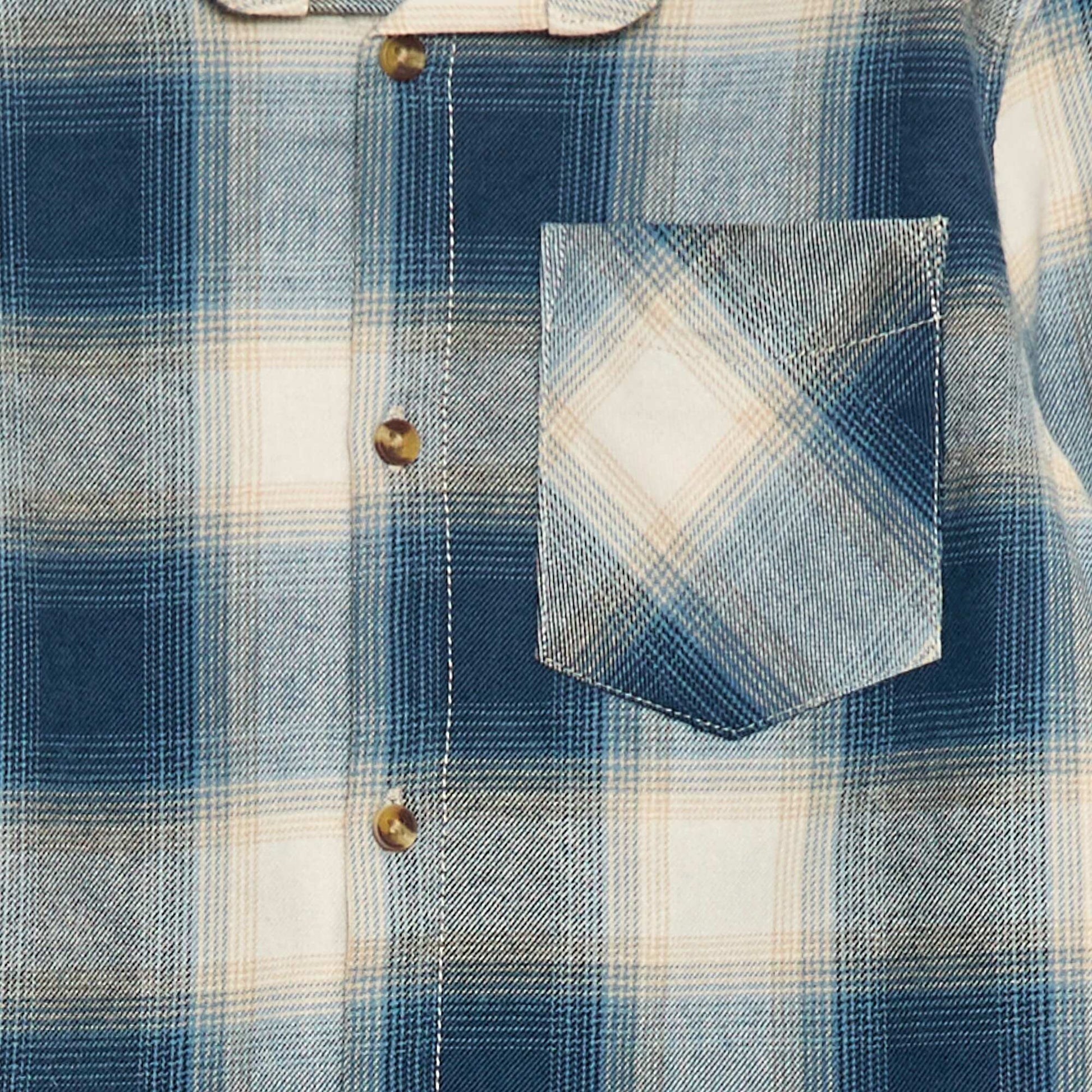 Chemise à carreaux en flanelle BLEU
