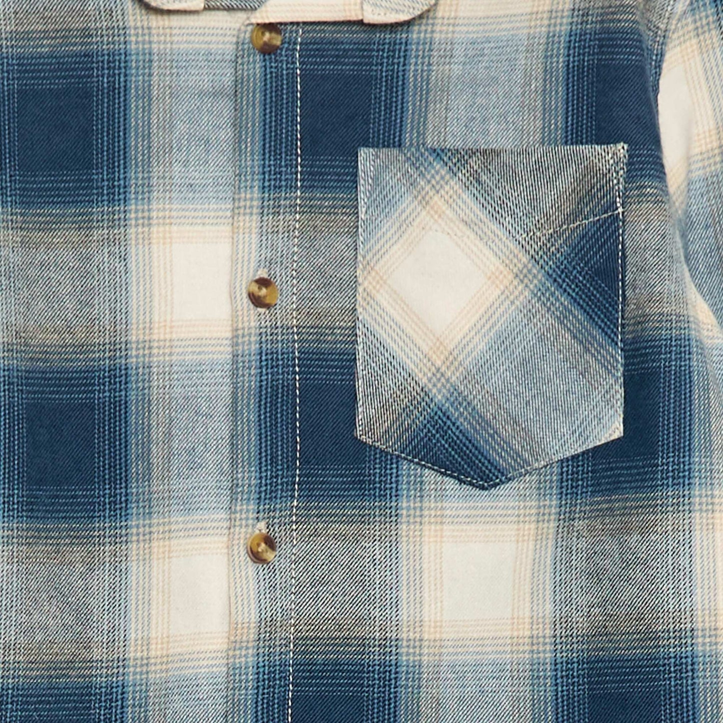 Chemise à carreaux en flanelle BLEU