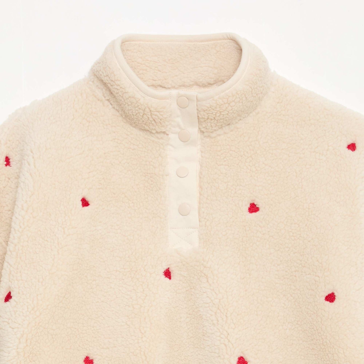 Sweat effet mouton avec broderie BEIGE