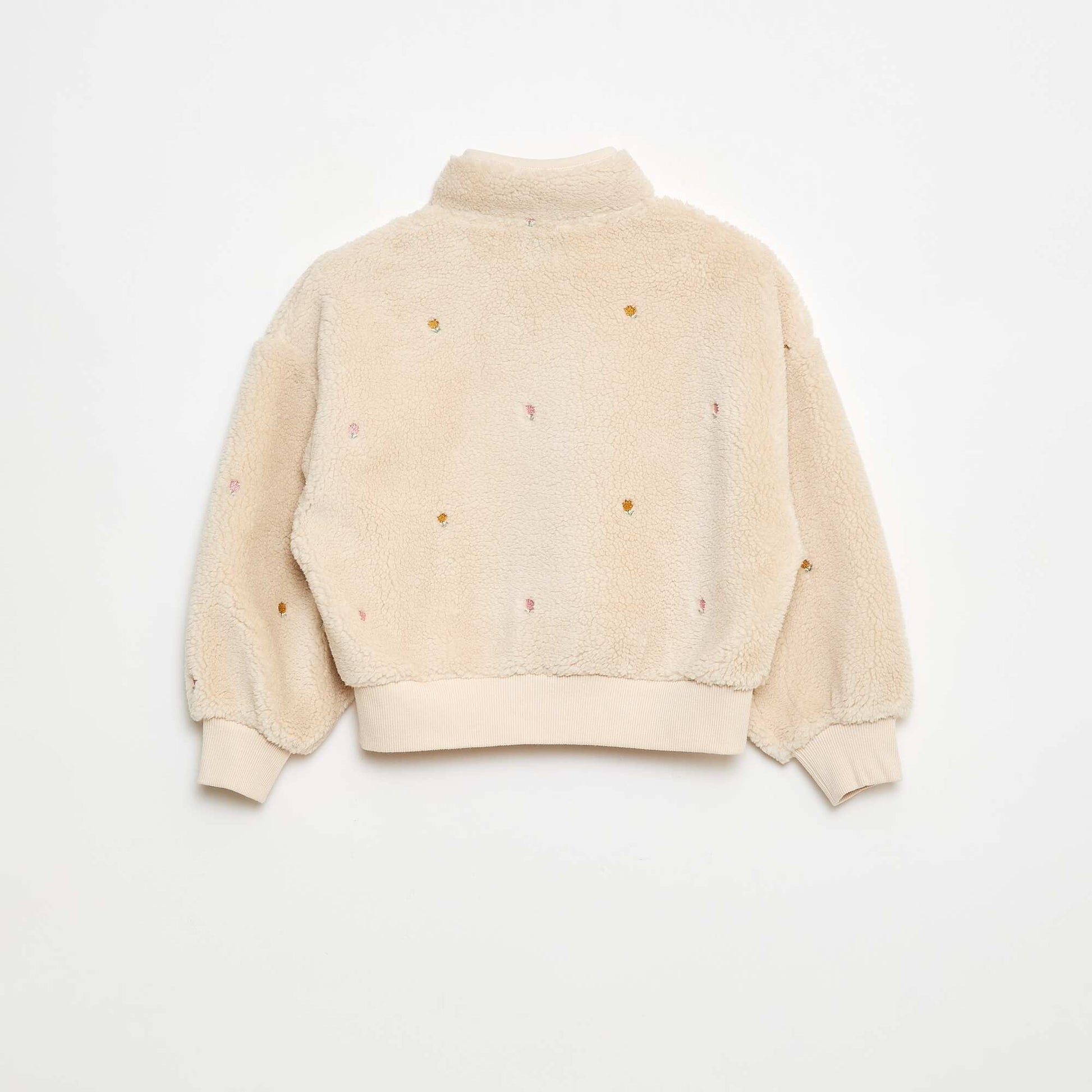 Sweat effet mouton avec broderie BEIGE