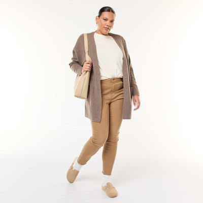 Pantalon skinny taille haute CRèME