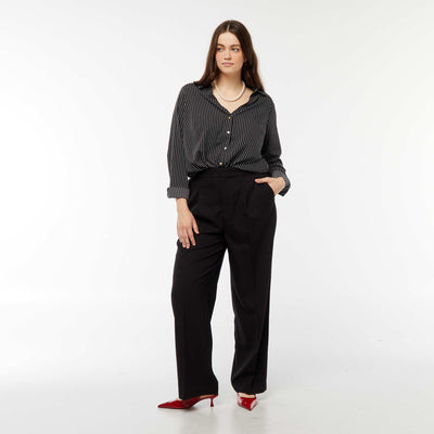 Pantalon wide leg taille haute NOIR