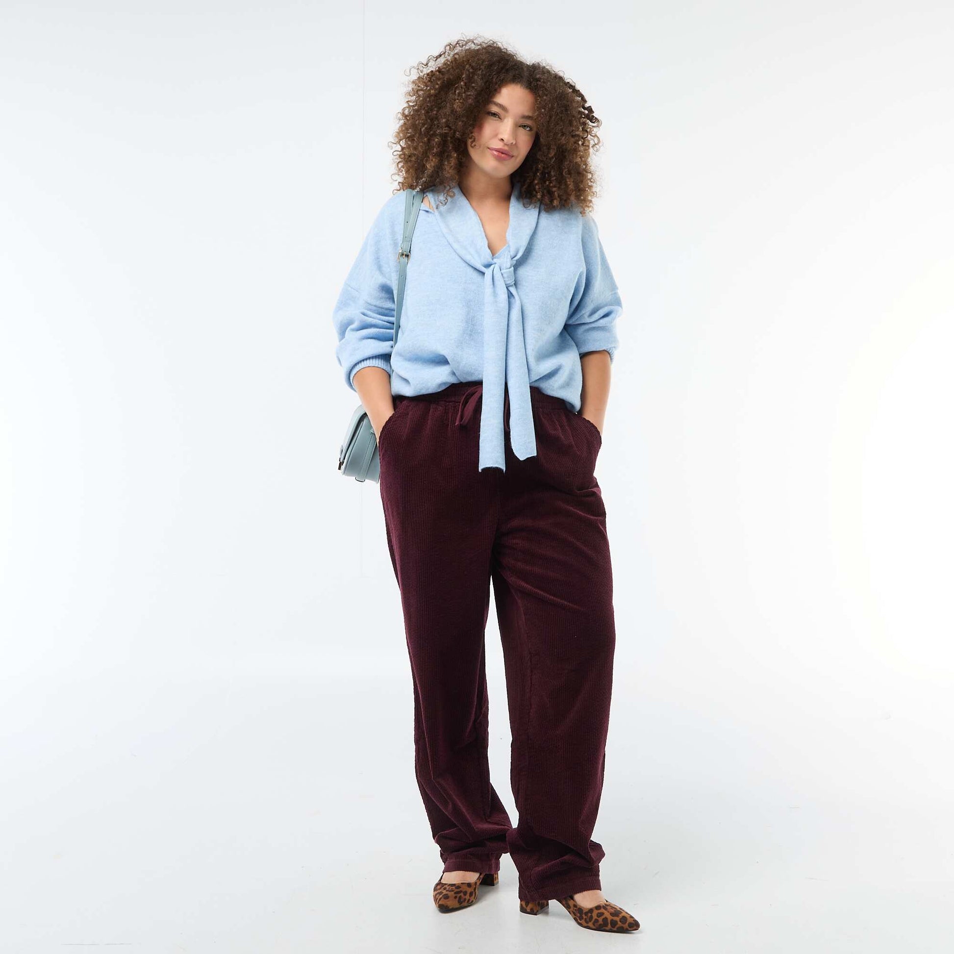 Pantalon en velour ROUGE