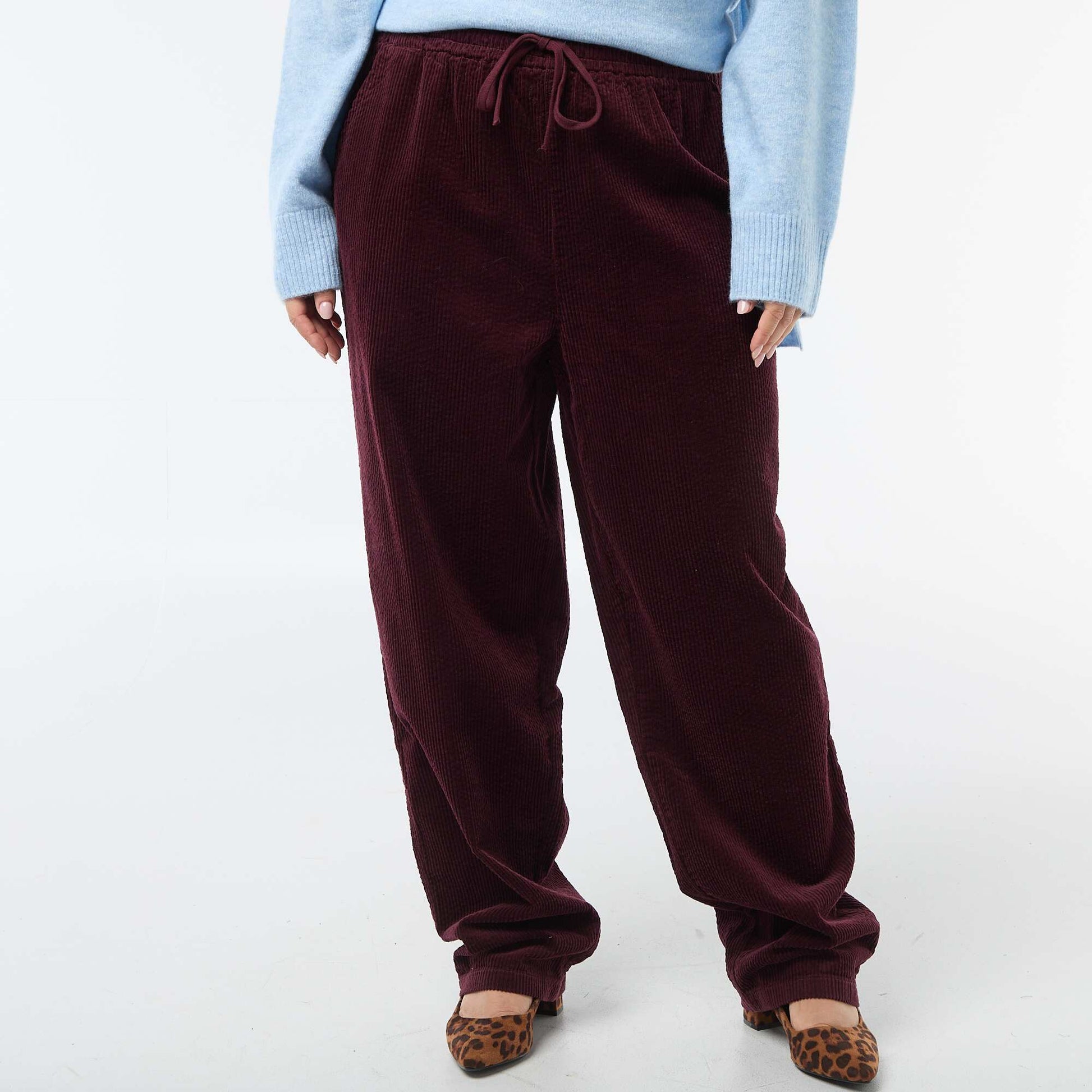 Pantalon en velour ROUGE