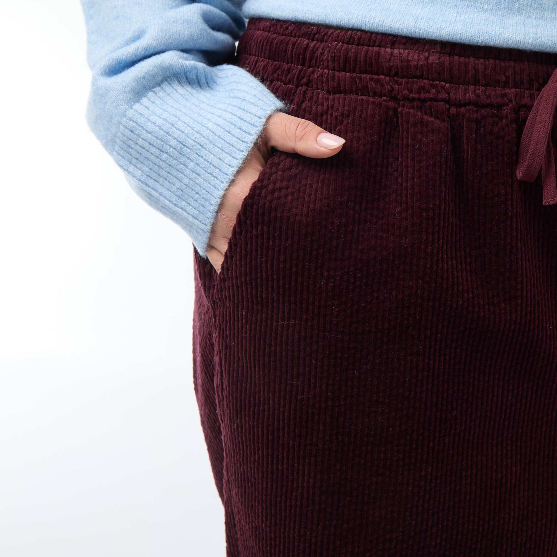 Pantalon en velour ROUGE