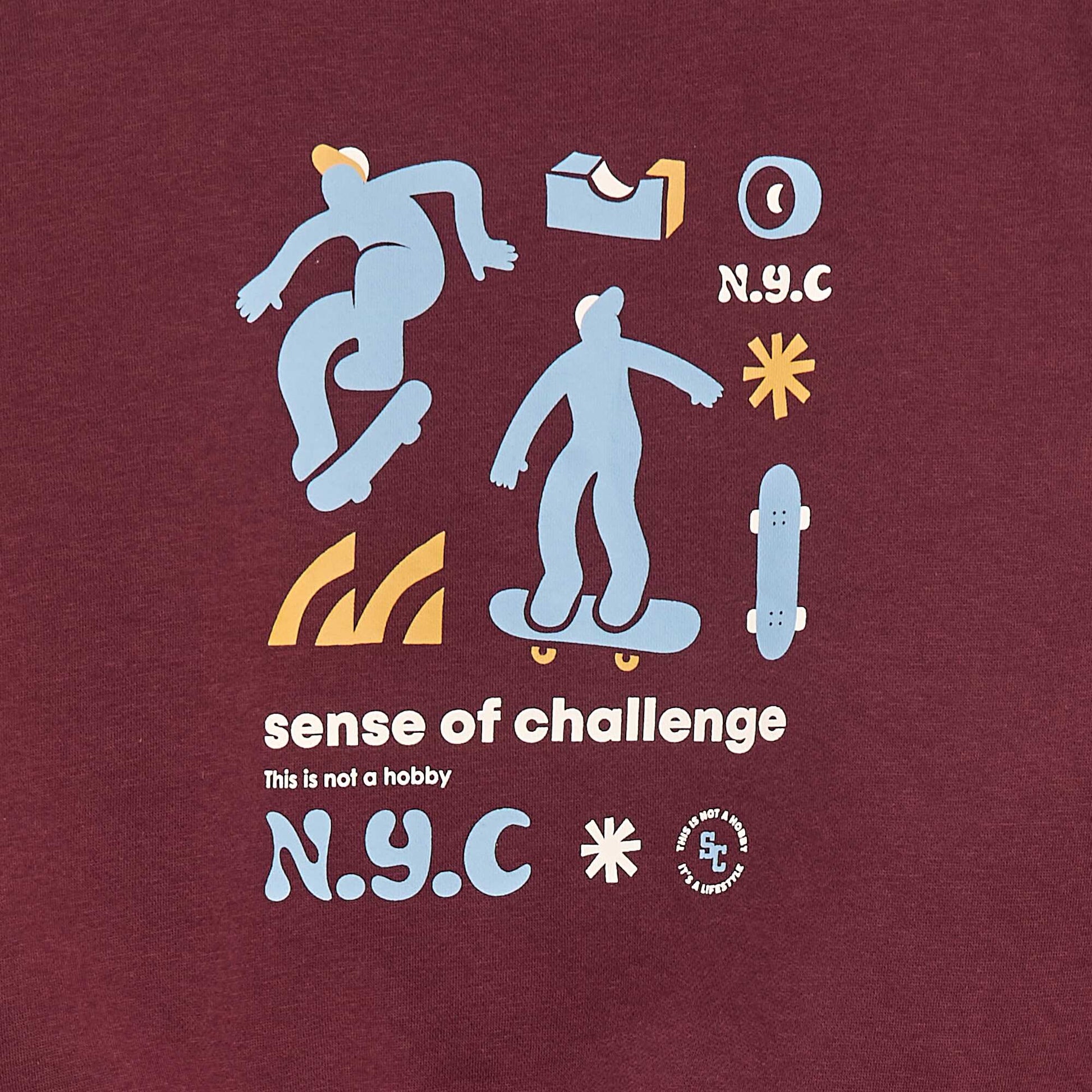 Lot de 2 sweats à col rond en molleton gratté BORDEAUX
