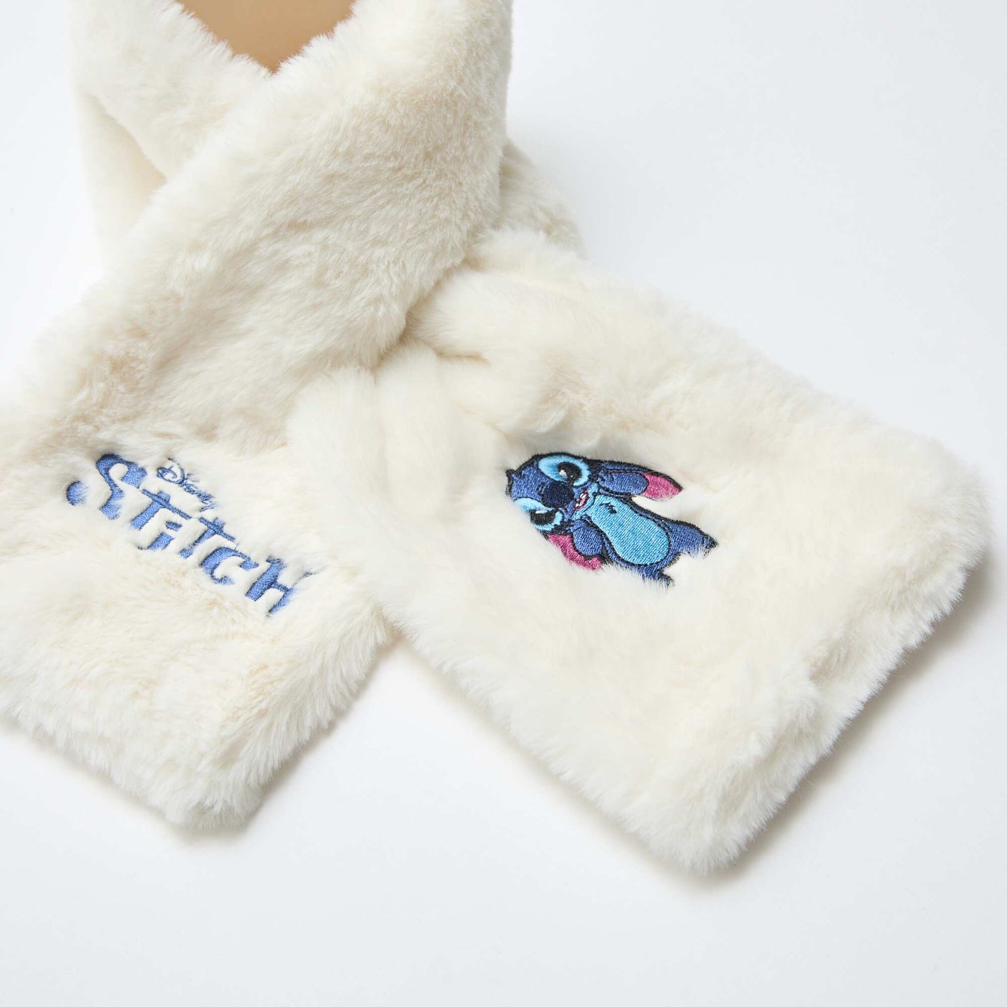 Echarpe en maille peluche 'Stitch' BLANC