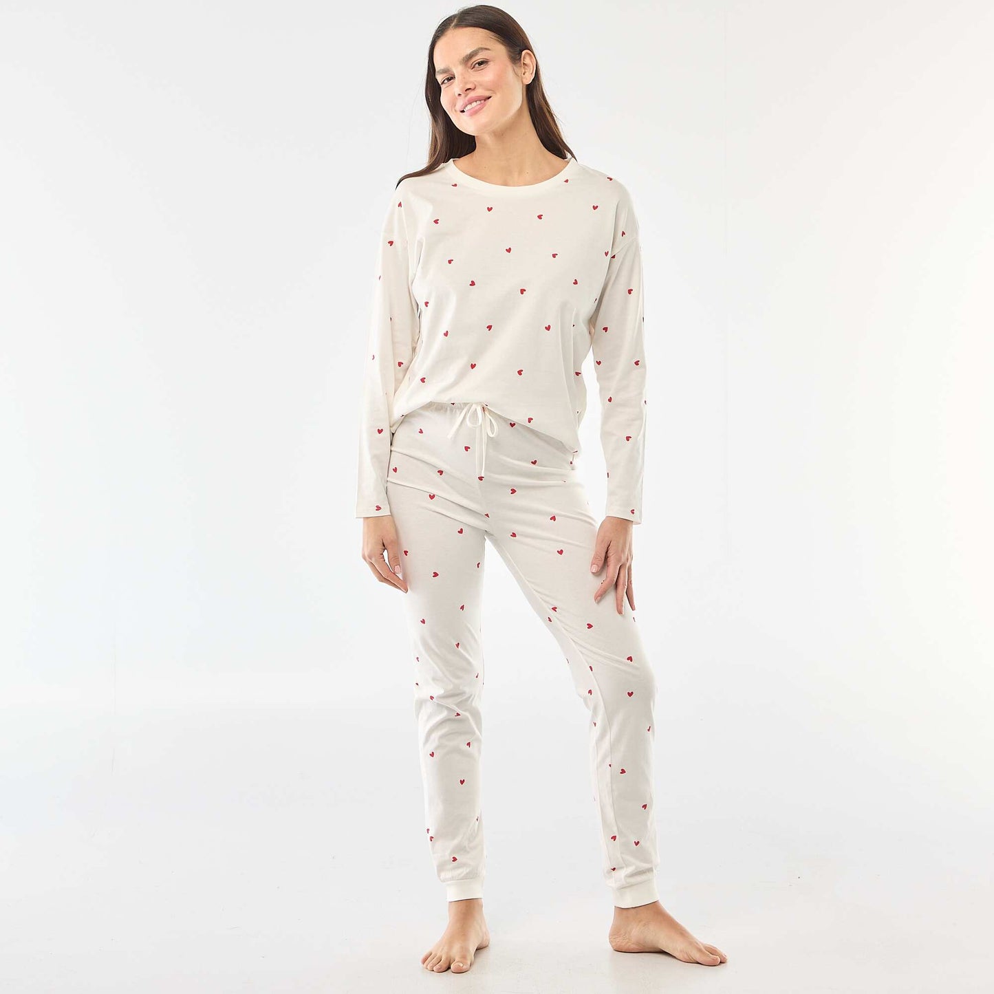 Ensemble pyjama long en coton - 2 pièces BLANC