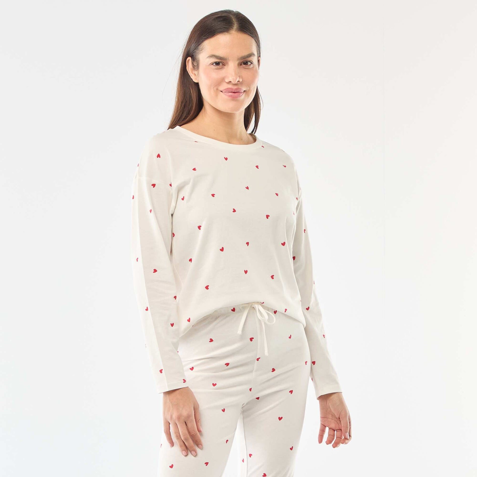 Ensemble pyjama long en coton - 2 pièces BLANC
