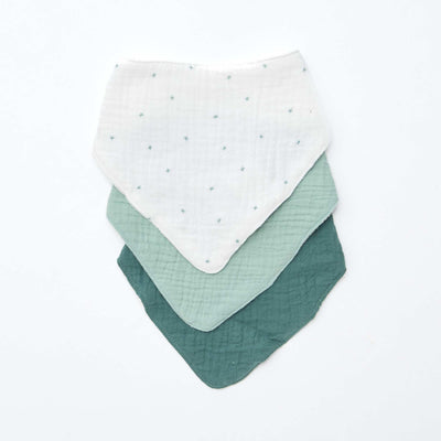 Lot de 3 bavoirs naissance en coton BEIGE