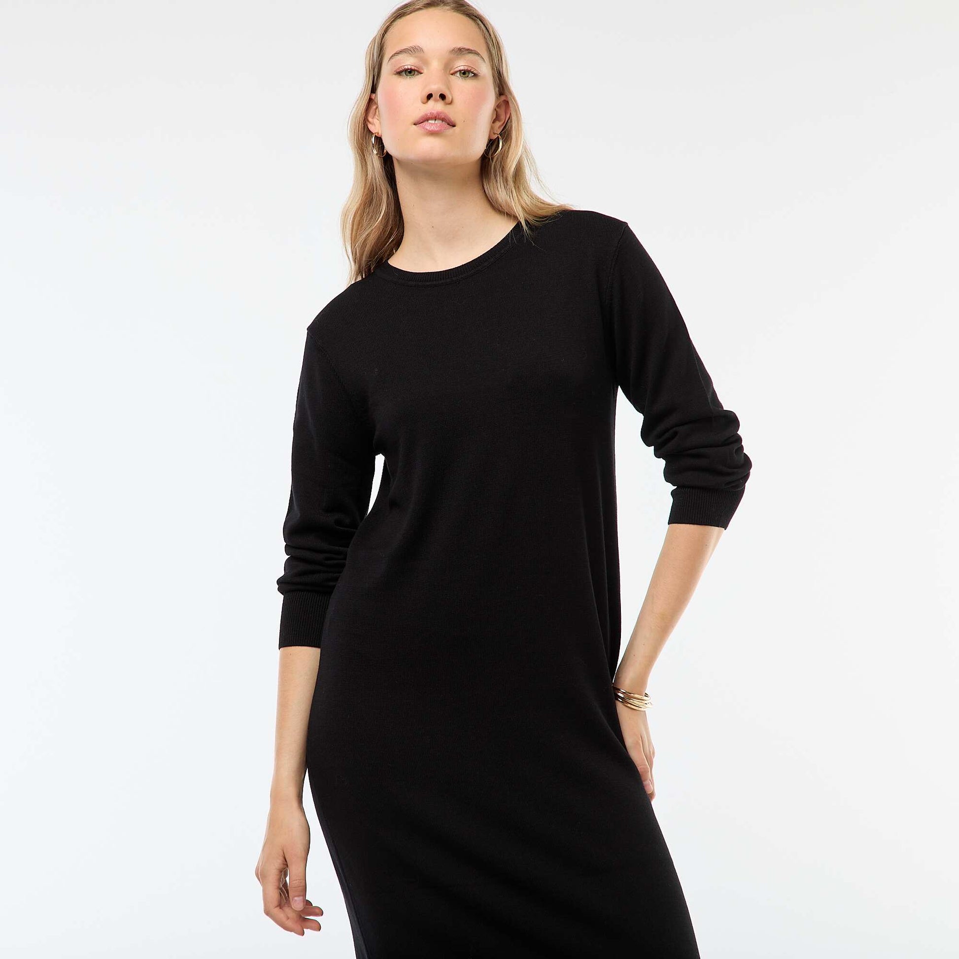 Robe pull longue à manches longues NOIR