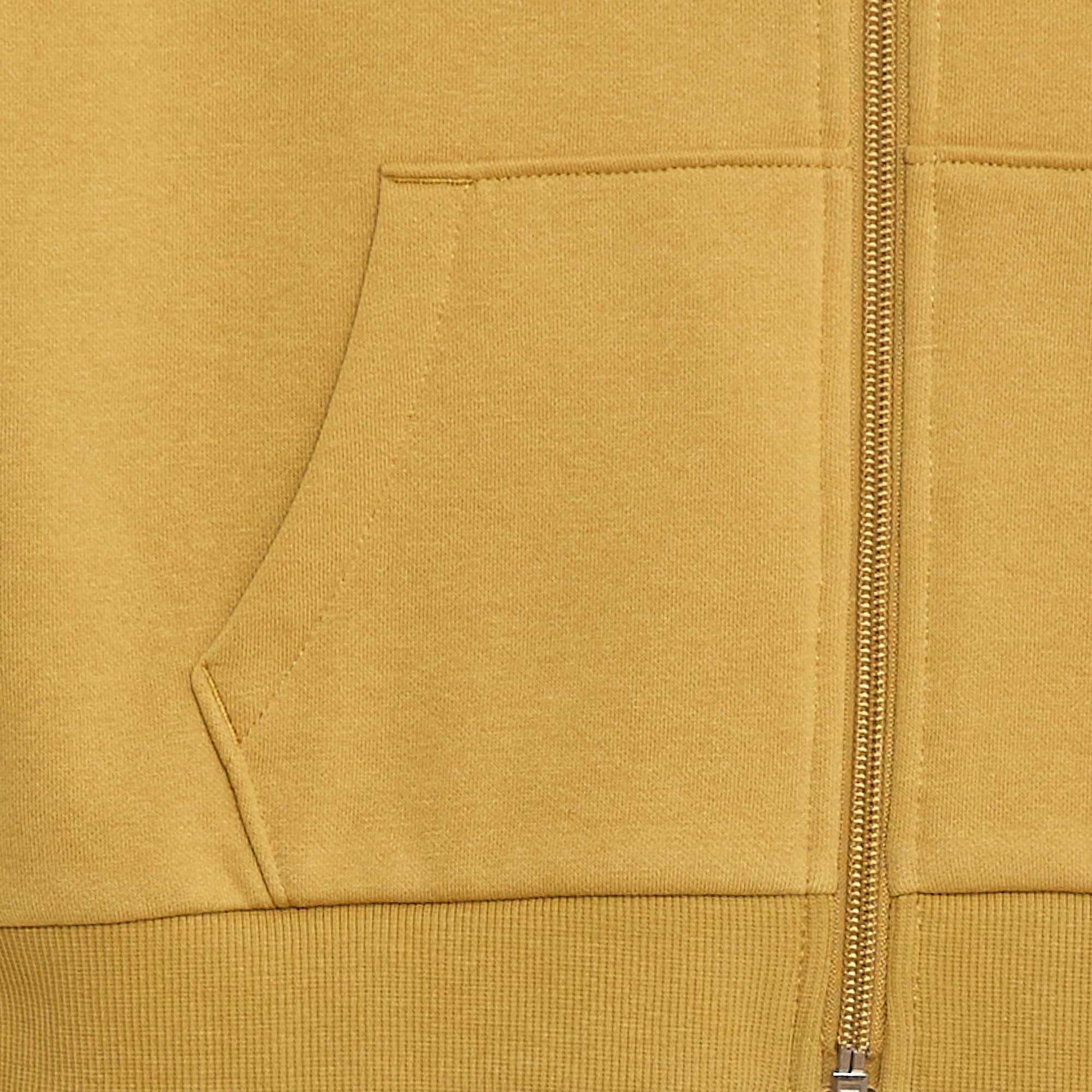 Sweat uni zippé à capuche MARRON