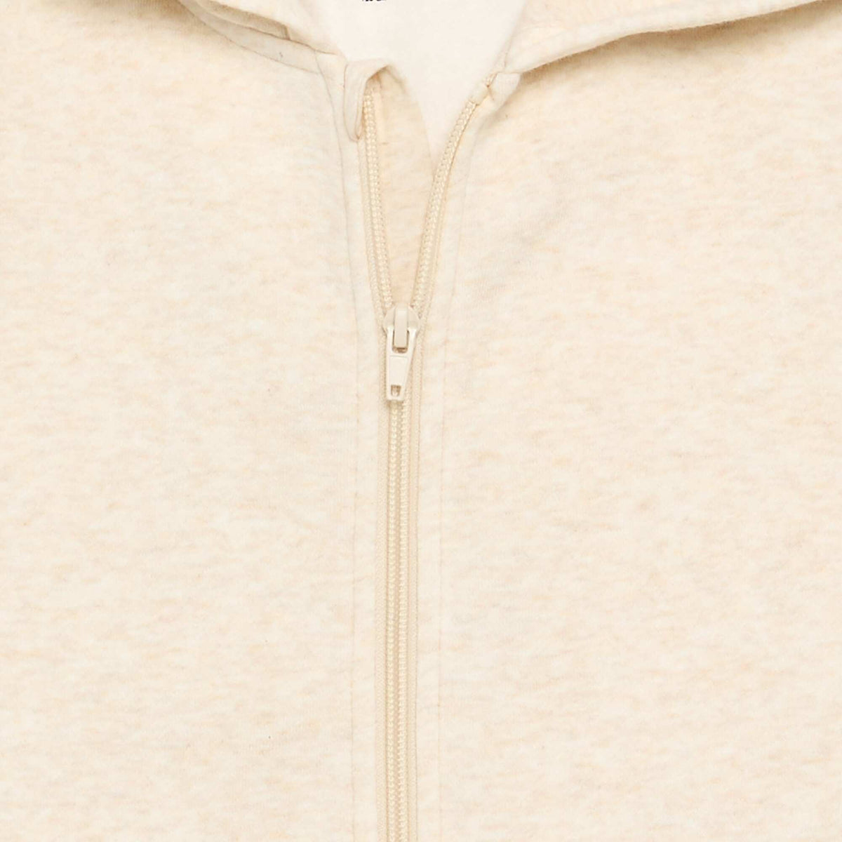 Sweat uni zippé à capuche BEIGE