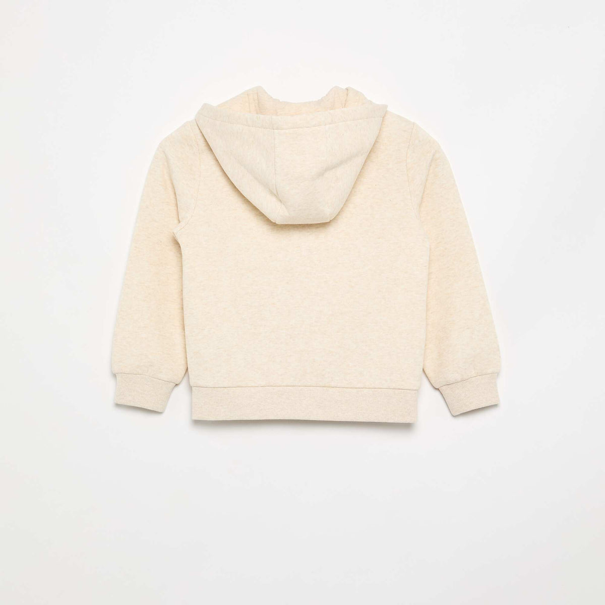 Sweat uni zippé à capuche BEIGE